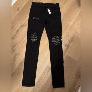 Monfrere Jagger Skinny Moto Jeans - Black